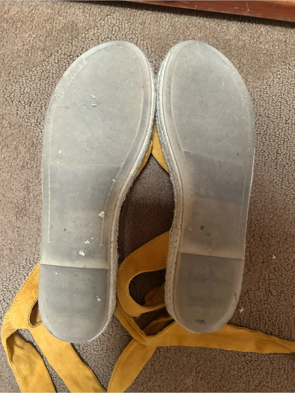 Old Navy Yellow Bow Espadrille Tie-Back Flats